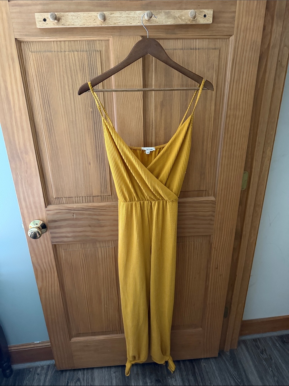 Rolla Coster Mustard Yellow Strapless Ribbed Jumpsuit